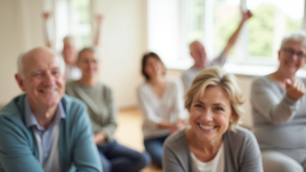 Group of adults doing gentle stretching